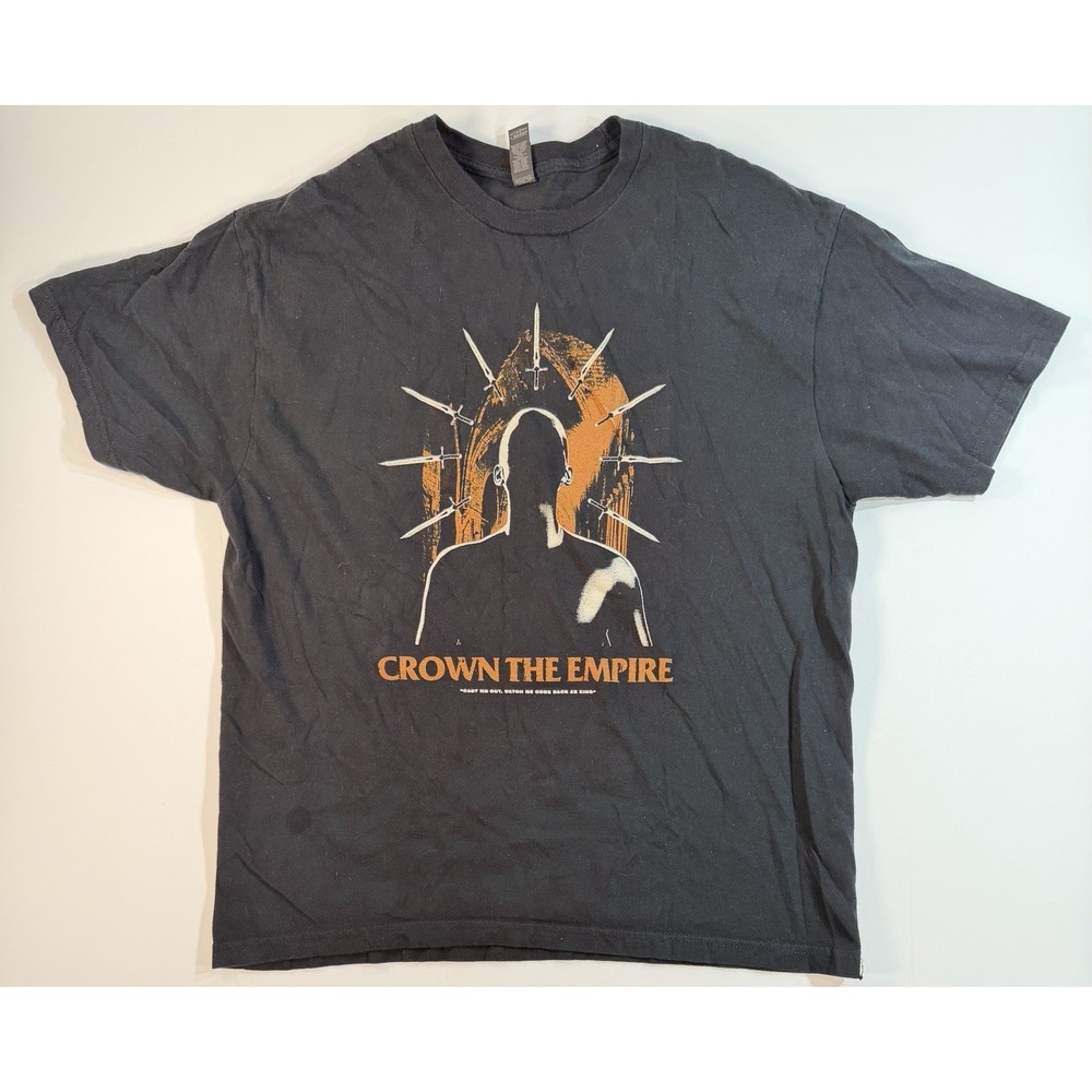 Crown The Empire Shirt Large Black Band Tee Metalcore Graphic Skull